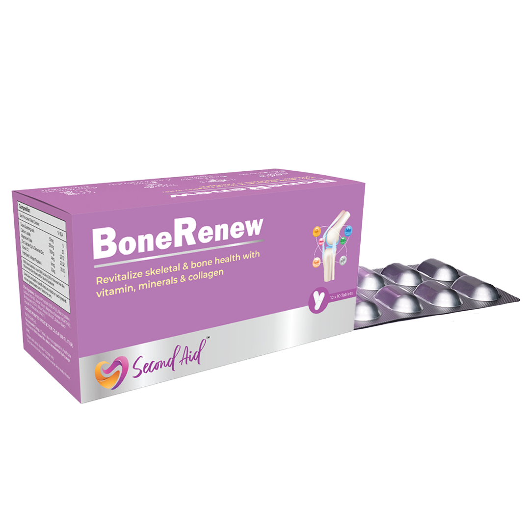 Bonerenew box and tablet stip: SecondAid