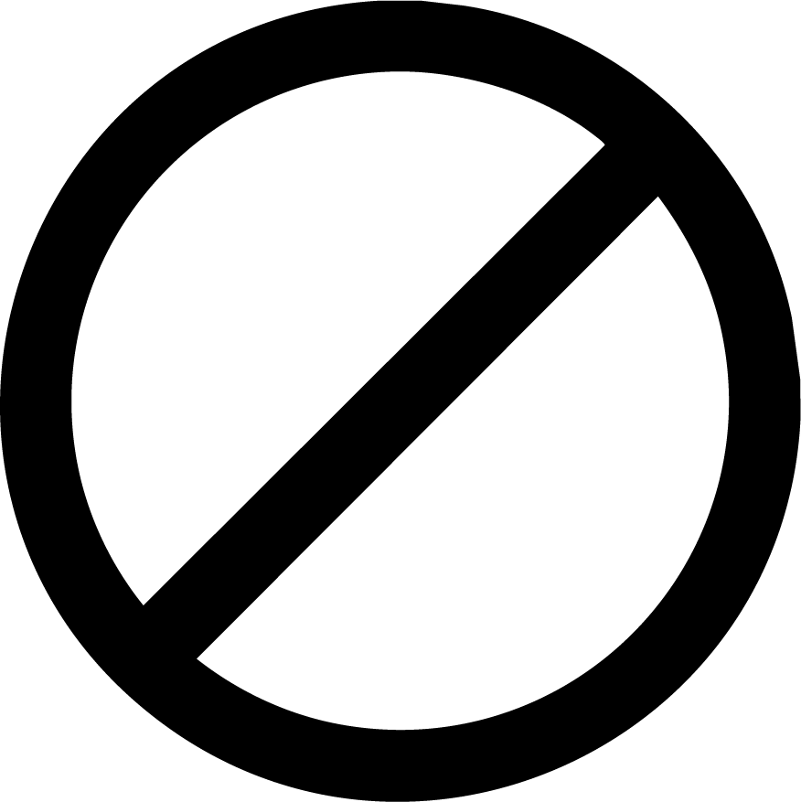 Icon symbolizing prohibition or exclusion of a banned substance: SecondAid