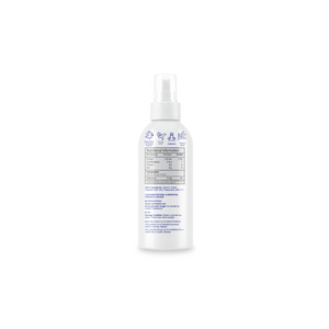 Melatonin 5mg oral spray bottle showing the back label with full nutritional facts: SecondAid